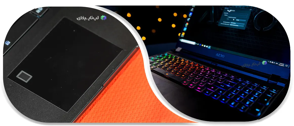 نور RGB صفحه کلید لپ تاپ گیمینگ گیگابایت Gigabyte Aero 15 OLED